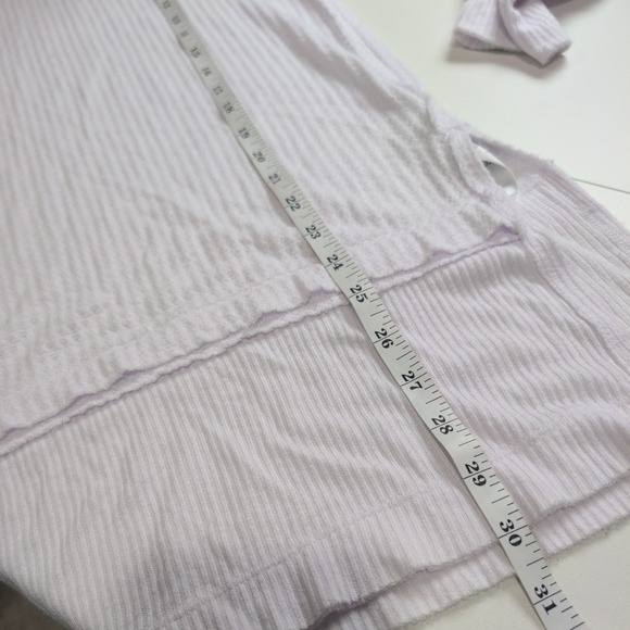 We The Free Free People White Waffle Knit Thermal Top Oversized OB1013577 Medium - Picture 10 of 11